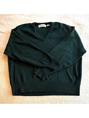 Cypress Links Men’s L Green Cotton Knit V-Neck Sweater